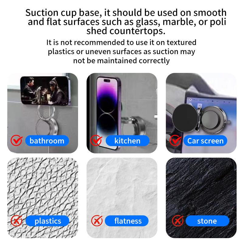 All-in-One Magnetic Phone Mount – Secure Hold on Car Dash, Desk, or Wall, Supports iPhone & Android