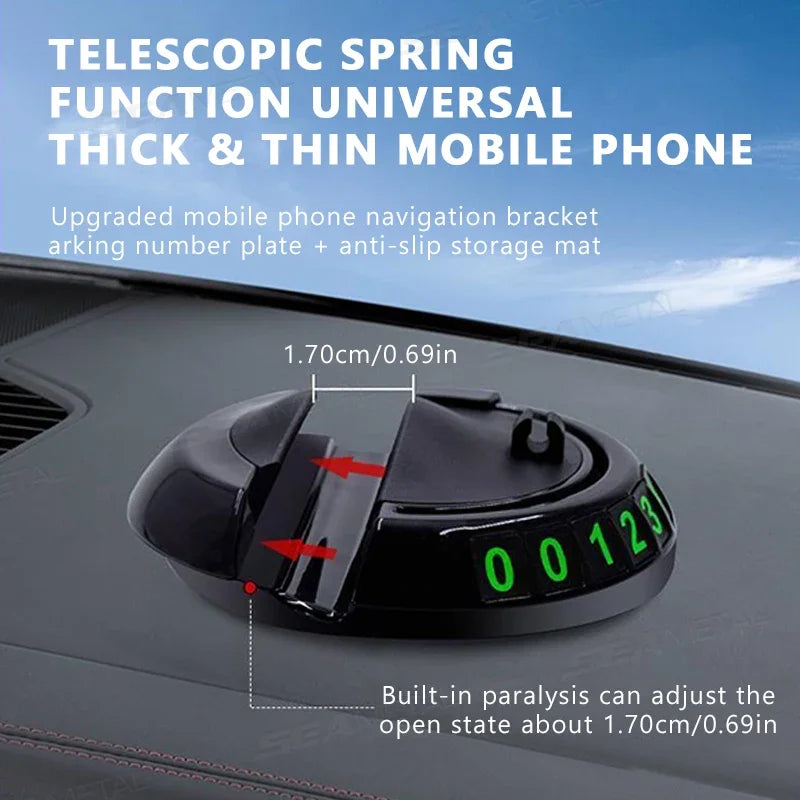 2-in-1 Anti-Slip Dashboard Mat with 360° Rotating Phone Holder – Non-Slip Car Mount with Adhesive Base
