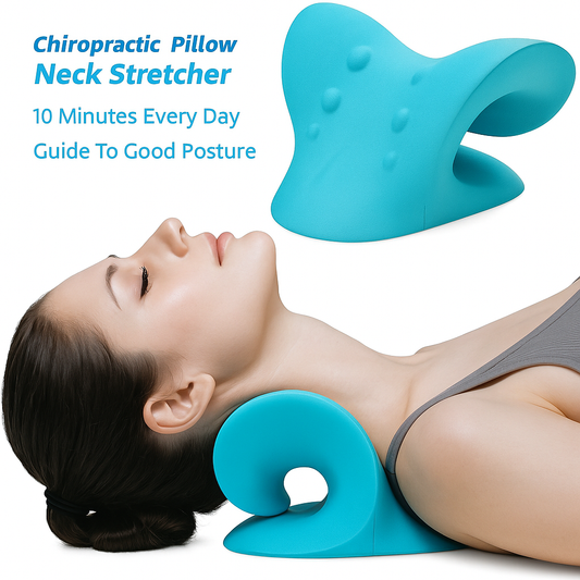 Neck and Shoulder Traction Pillow – Cervical Spine Stretcher for Pain Relief, Muscle Relaxation & Posture Correction