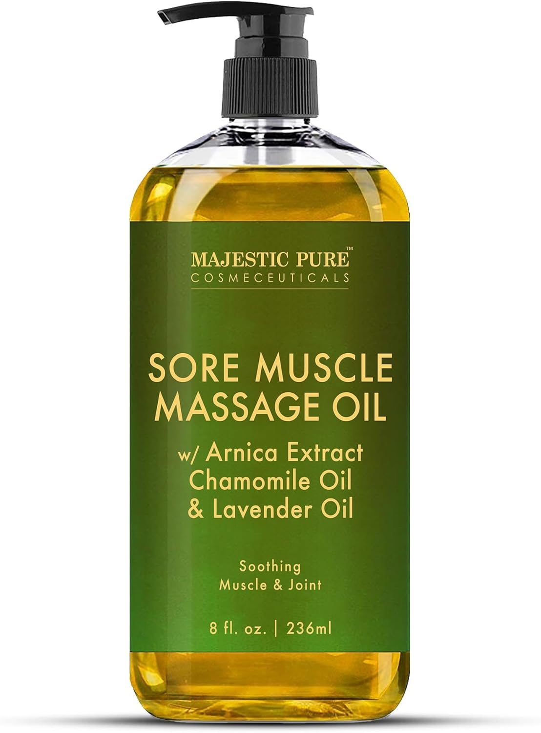 Arnica Massage Oil for Sore Muscles – Relaxing Lavender & Chamomile – Natural Relief, 8 fl oz