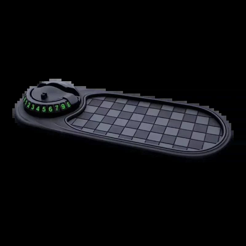 2-in-1 Anti-Slip Dashboard Mat with 360° Rotating Phone Holder – Non-Slip Car Mount with Adhesive Base